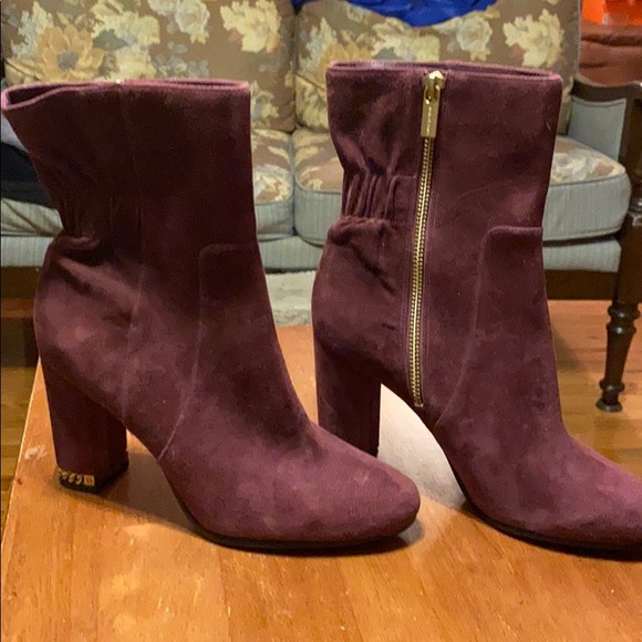 plum colored booties